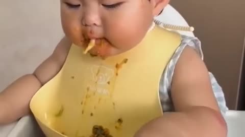 Baby having meal