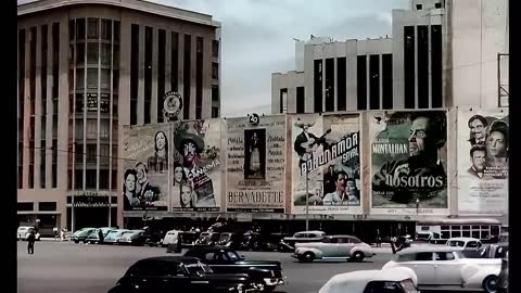 1940s - Views of Washington DC & Mexico City in color [60fps,Remastered] w_sound design added