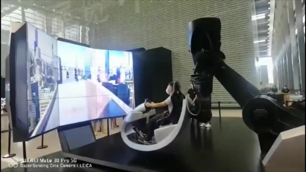 Wearing A Mask To Protect Kuka Industrial Robot From Covid During Driving Simulation