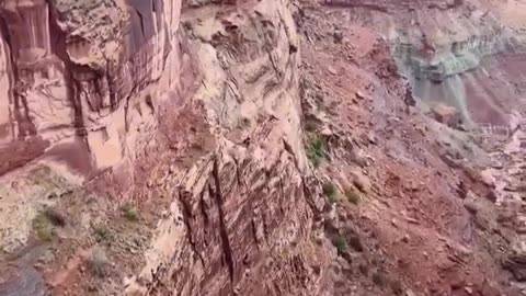 Rope swinging in Moab, Utah