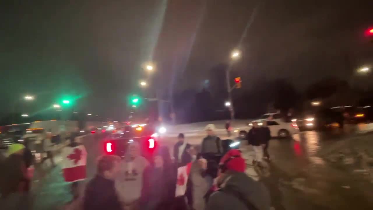 Ambassador Bridge Blockade Monday Night