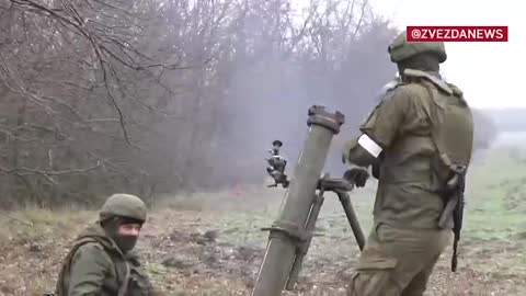 Donbass. Footage of 2B11 mortar crews operating in the Zaporizhzhya direction.