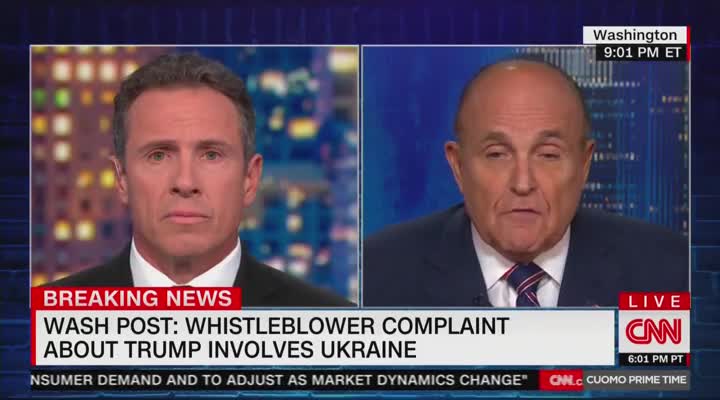 Rudy giuliani and chris cuomo battle over Biden, Trump and Urkaine