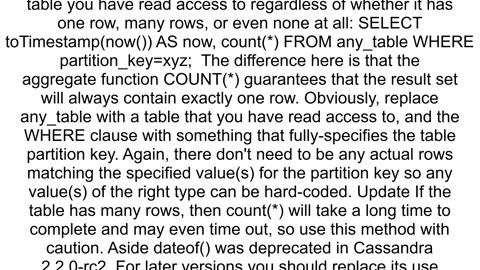 Get current date in cassandra cql select