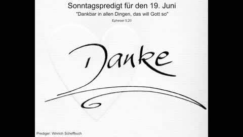 Sonntagspredigt für den 19. Juni