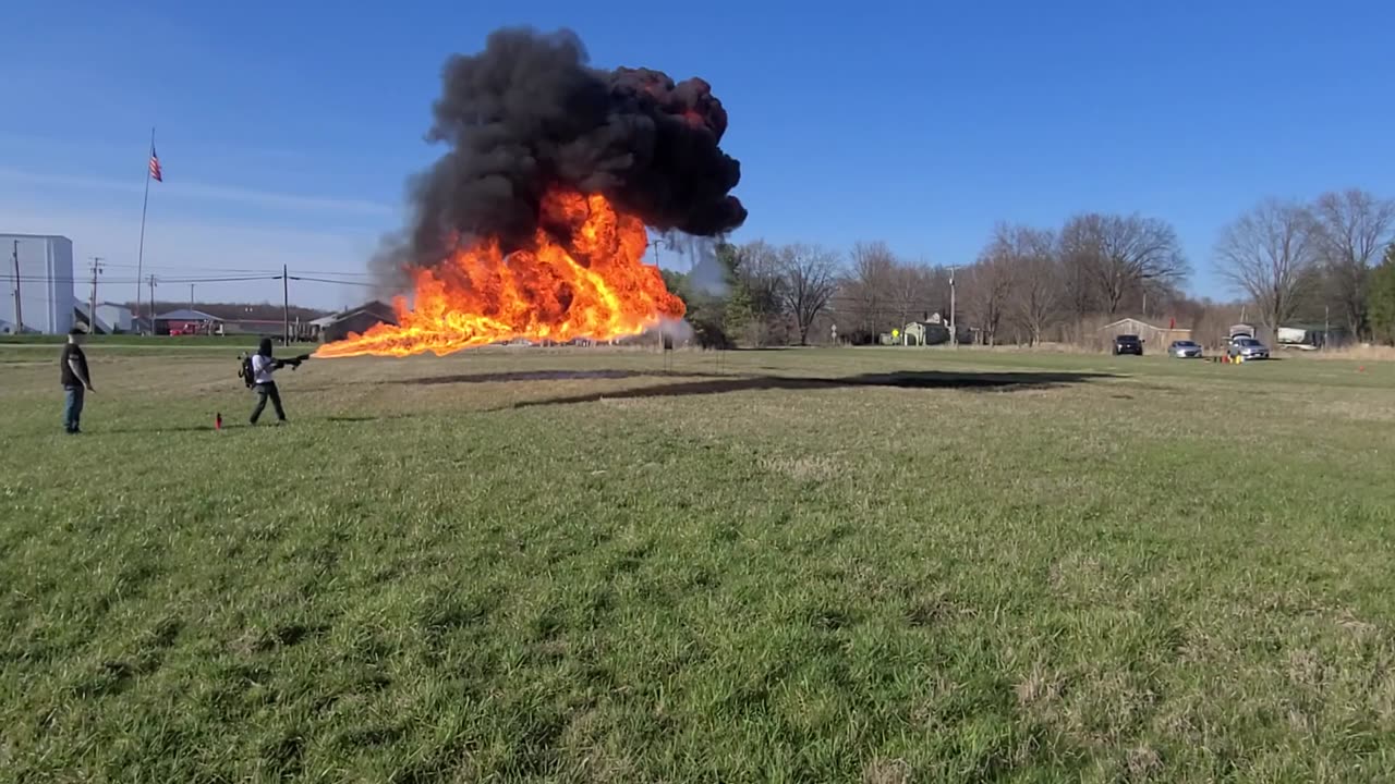 Diesel and gas from an XL18 flamethrower.