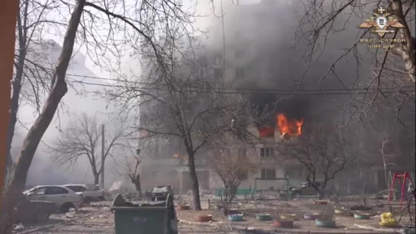 Ukraine War - Footage of the fighting in the Left Bank district of Mariupol