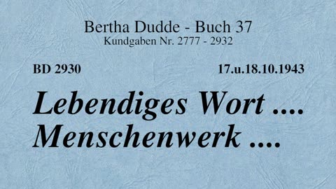 BD 2930 - LEBENDIGES WORT .... MENSCHENWERK ....