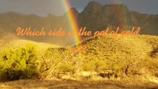 Desert mountain rainbow