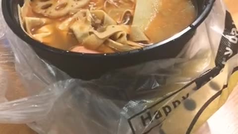 Some basic street food for dinner in China.