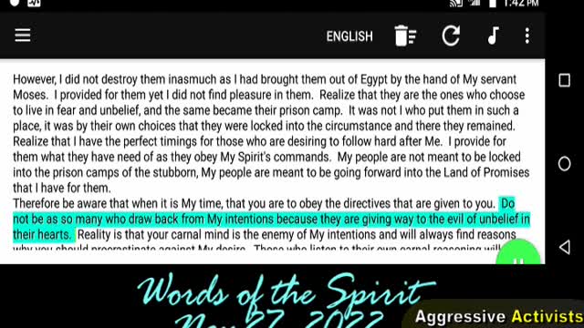 PROCRASTINATION IS INSUBORDINATION_Words of the Spirit-Nov 27 2022