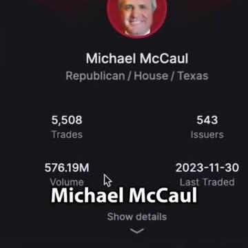 US Congressman Michael McCaul - A conflict of interest ?