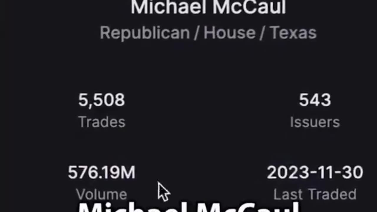 US Congressman Michael McCaul - A conflict of interest ?