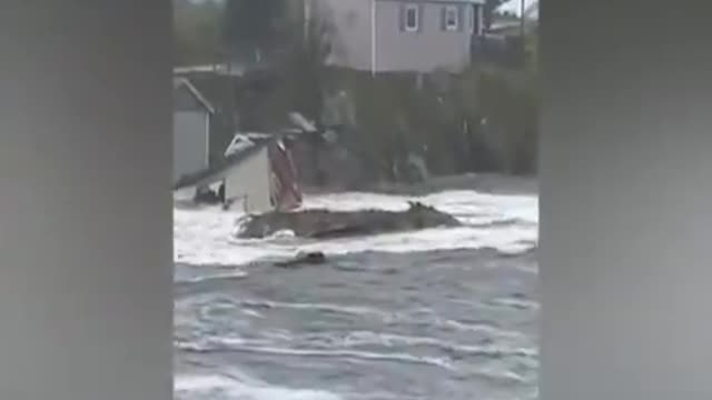 Footage of the damage in Canada , caused by Hurricane Fiona ! Like a tsu