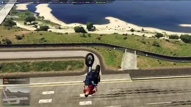 JumpingOverTheMilitary Base...UsingaDirtBike.. GTAO...