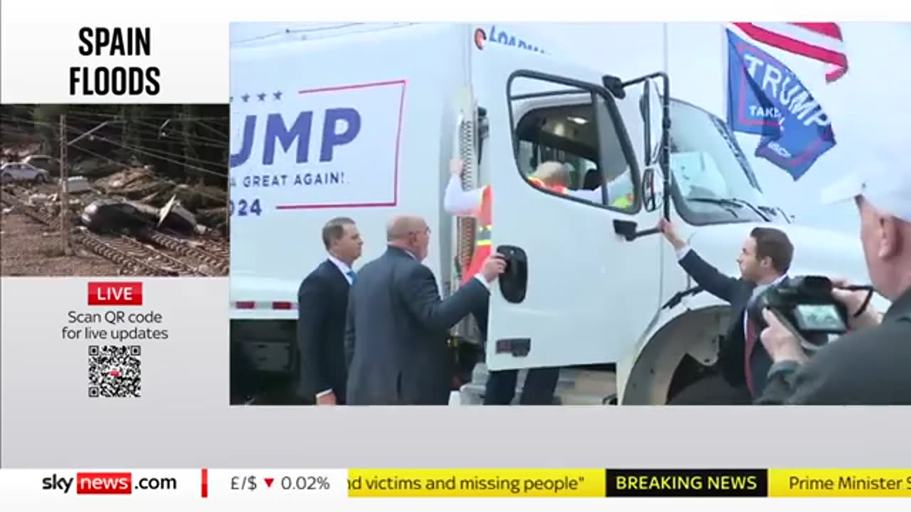 Donald Trump stages garbage truck stunt following Joe Biden's comments _ US Election 2024