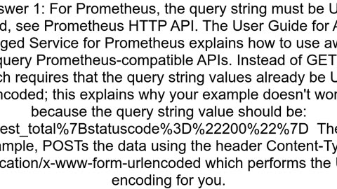 Fail to add filters in API Prometheus query via awscurl python module