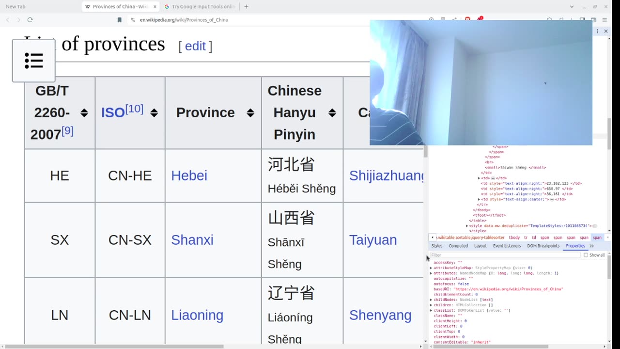 Chinese, Reading the Prefecture names (cannot Eastern China, can Western Taiwan)