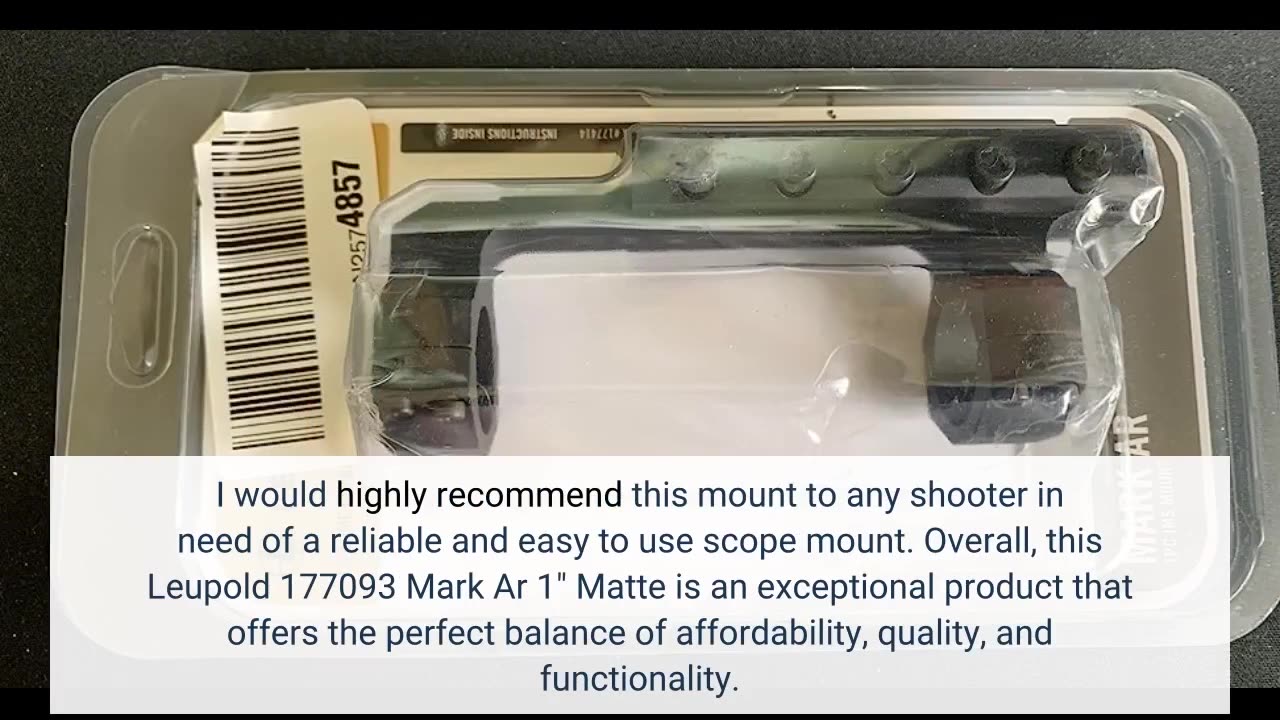 Honest Comments: Leupold 177093 Mark Ar 1" Matte