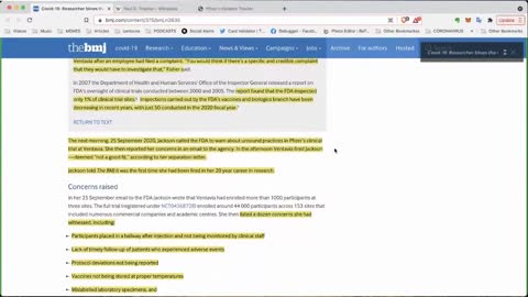 "It's A Crazy Mess" Regional Director Blows The Whistle On Pfizer's Vaccine Trial Data Integrity