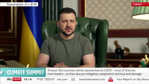 COP27: Zelenskyy warns 'world is on the brink' but effective climate policy needs peace