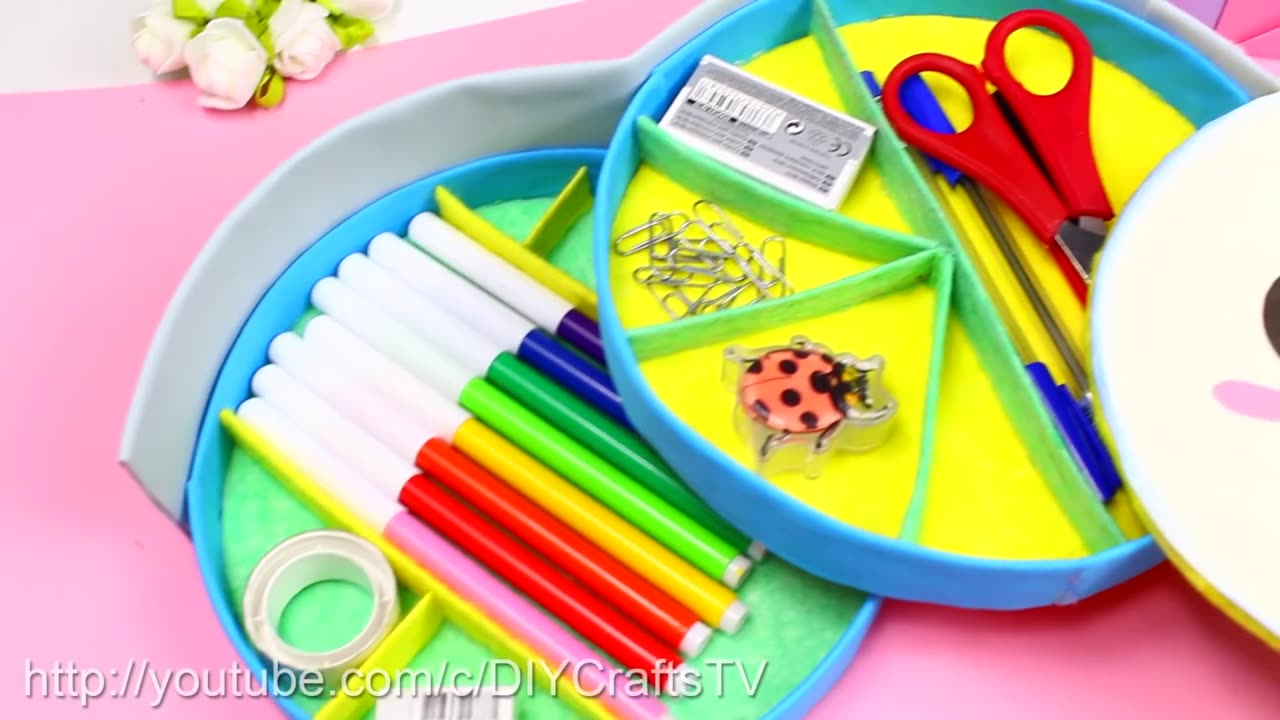 DIY DUBLE ORGANIZER PENCIL CASE Back to School Idea UNICORN