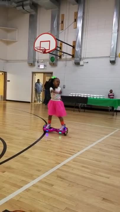 Little girl shows off hoverboard dance moves