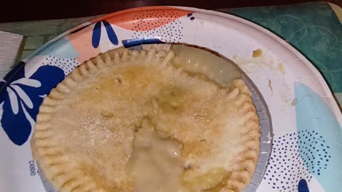 Eating Banquet Chicken Pot Pie, Dbn, MI, 3/11/24