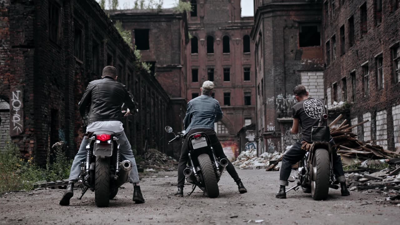 Bikers Meeting up in an Abandoned Property