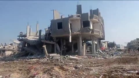 The scale of the large and massive destruction in the Gaza Strip. 1