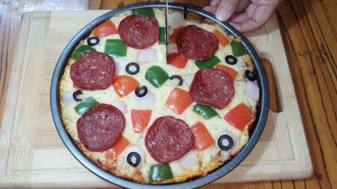 HOW TO MAKE BEEF PEPPERONI PIZZA at HOME - the secret recipe!