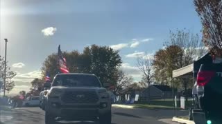 Election Day Enthusiasm! Parade of Trump Trucks Visits Polling Location in Front Royal, VA