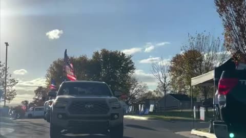 Election Day Enthusiasm! Parade of Trump Trucks Visits Polling Location in Front Royal, VA