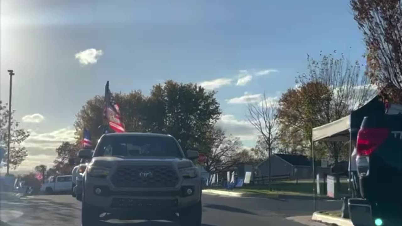 Election Day Enthusiasm! Parade of Trump Trucks Visits Polling Location in Front Royal, VA