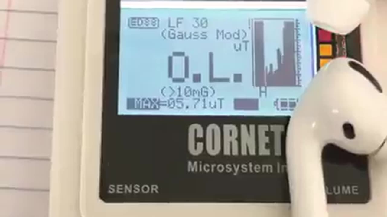 Another video showing the insane level of EMF radiation coming from Airpods