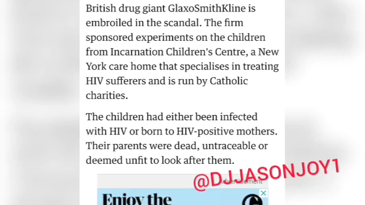 Uk Firm Tested Hiv Drug on Orphans re upload 👇