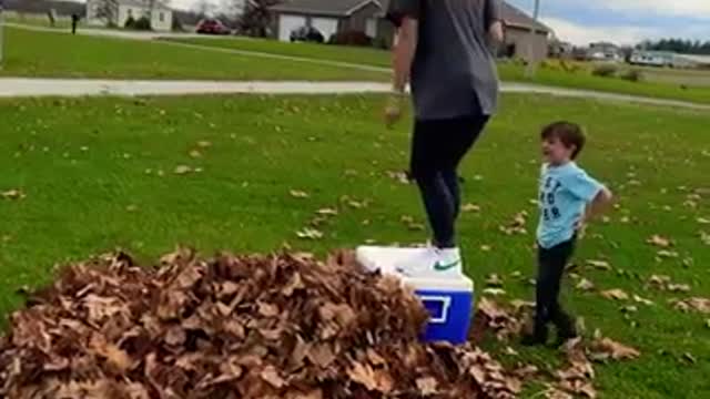 _JUMP JENNA_🥹😆 _birthdayfun _leafpile _letsplay