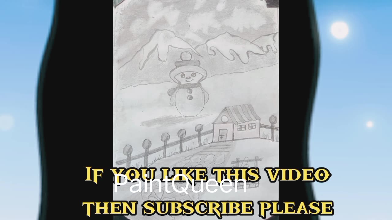 Winter season scenery drawing|Winter season drawing easy and beautiful|How to draw winter season