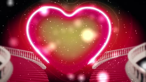 1187. Pink Neon Heart Background Romantic ✨