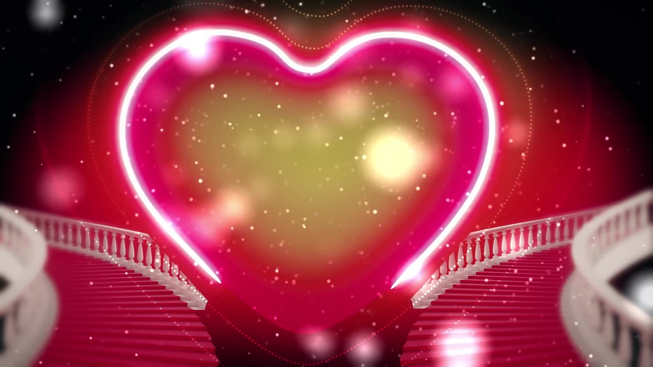 1187. Pink Neon Heart Background Romantic ✨