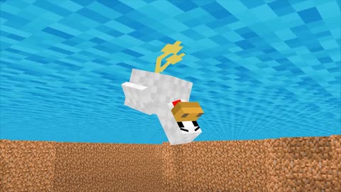 Monster School Poor Baby Chicken, Can't Swim - Sad Story - Minecraft Animation