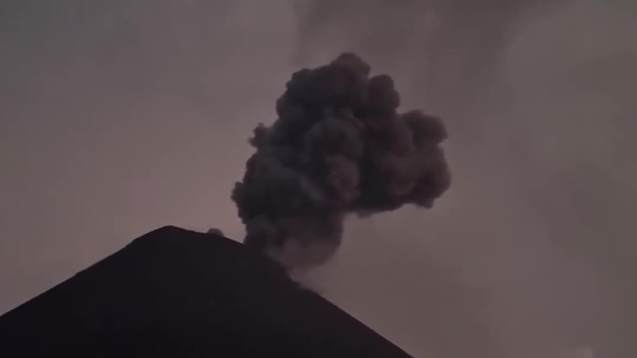 Insane Video: Lightning Bolt Hits Volcanic Eruption
