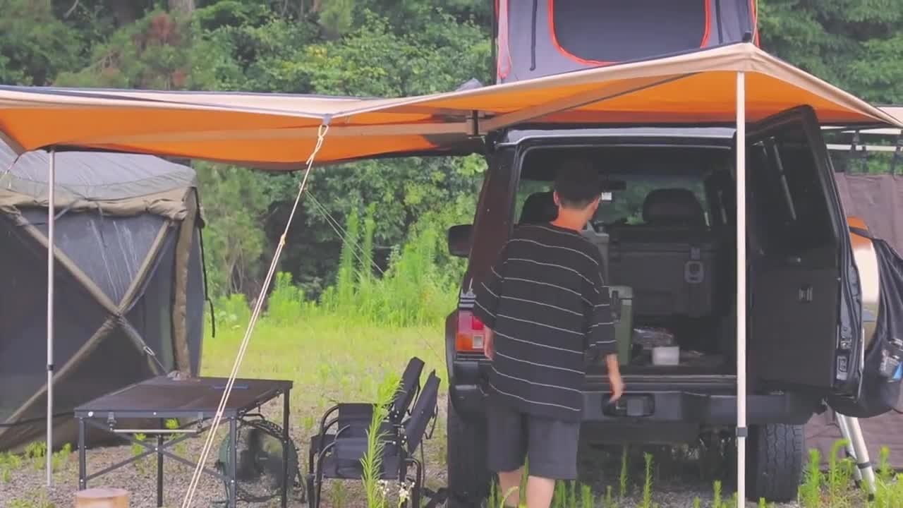 I can't help camping when it rains, but it's cool