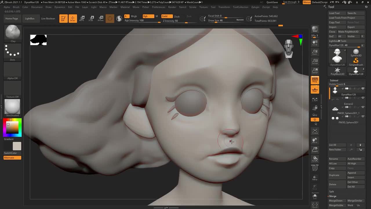 Sculpt a cute girl with Zbrush, the process is meticulous and suitable for learning 5