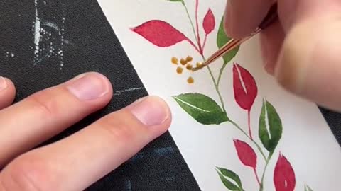 Painting a christmas bookmark 🎄