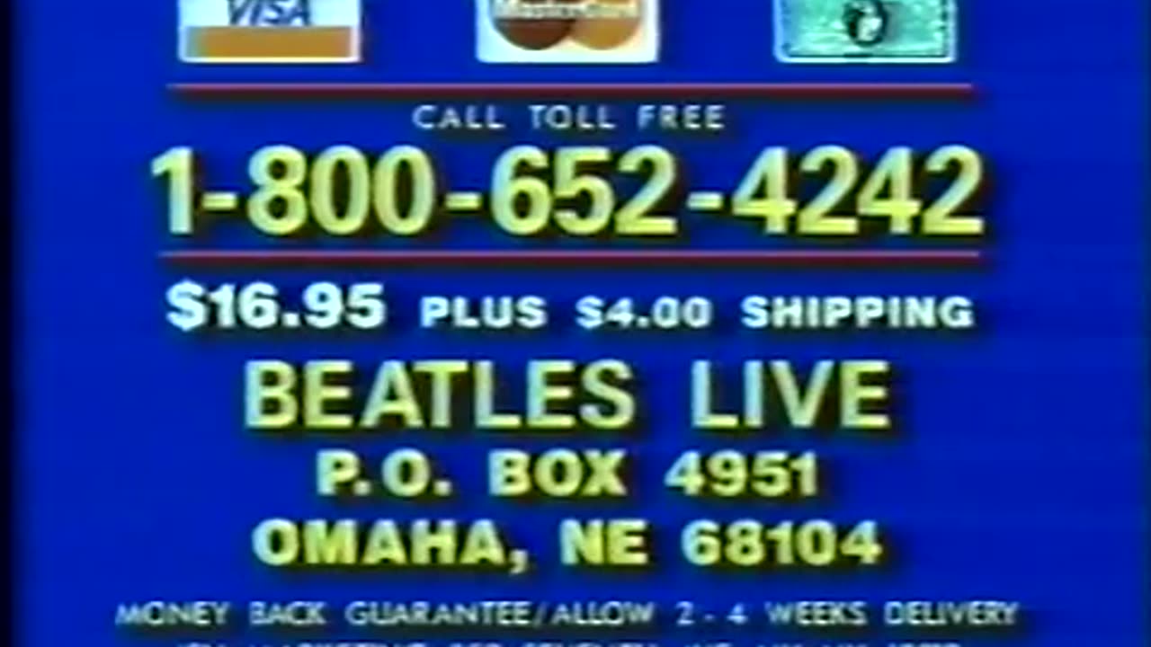 1996 - TV Commercial for 'Beatles Live' VHS or Beta Tape