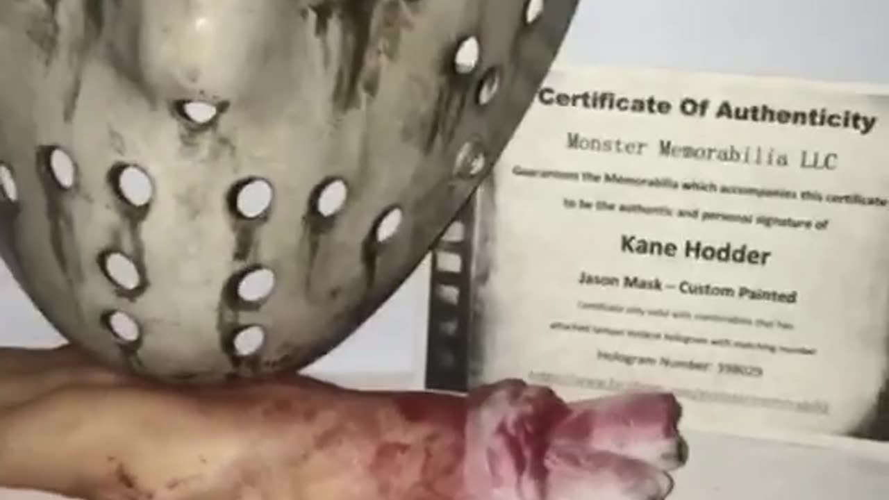 Jason Voorhees mask signed by Kane Hodder