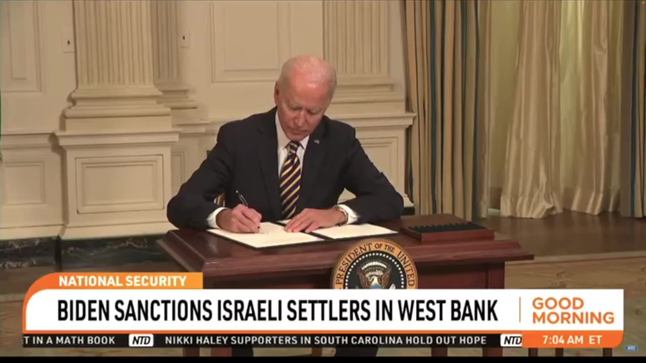 Joe Biden Sactioned Isralies In West Bank