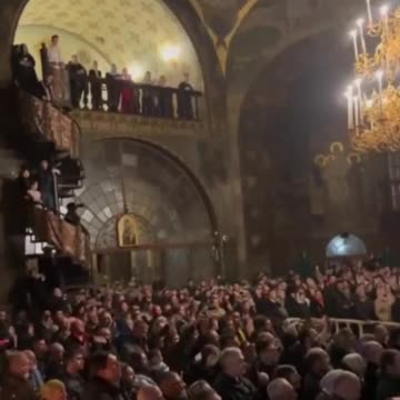 Footage from the Church of Kiev-Pechersk on New Year's Eve.