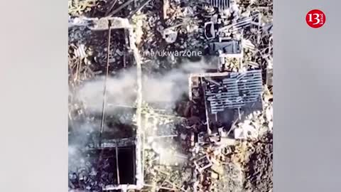 Drone detects Russians hiding in destroyed building and delivers strike - Russians sought to escape